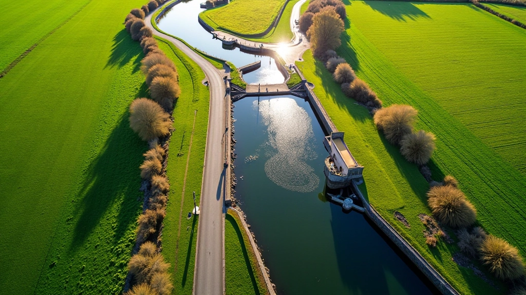 Map view of towpath route showing lock chamber location and cycling bypass route